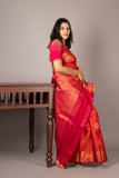 Orange and Pink Korvai Silk Saree