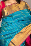 Light blue pure silk saree