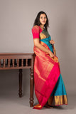 Light blue pure silk saree