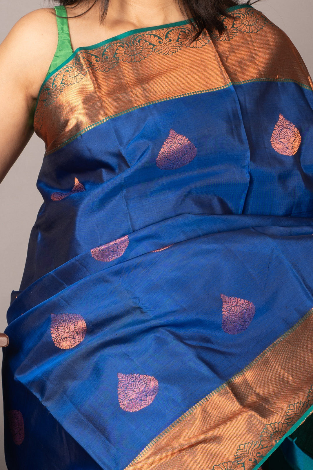 Navy Blue Pattu Saree