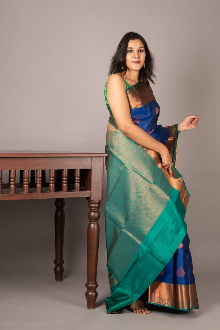 Navy Blue Pattu Saree