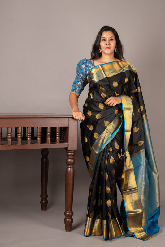 Black Kanjivaram Saree