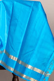 Peacock Blue Saree with Dual Tone Blouse