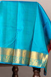 Red and blue silk saree