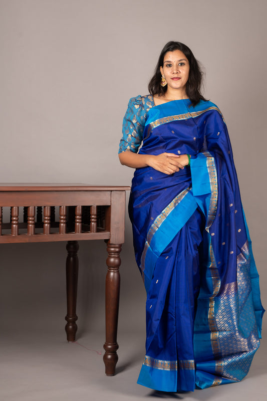 Blue Kanchipuram Saree