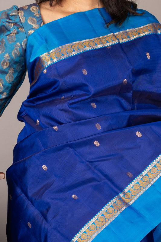 Blue Kanchipuram Saree