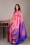 Pastel pink brocade silk saree