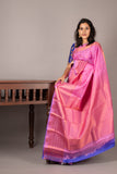 Dark Blue & Pink Kanchipuram Silk Saree