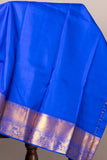 Blue and orange silk cotton saree