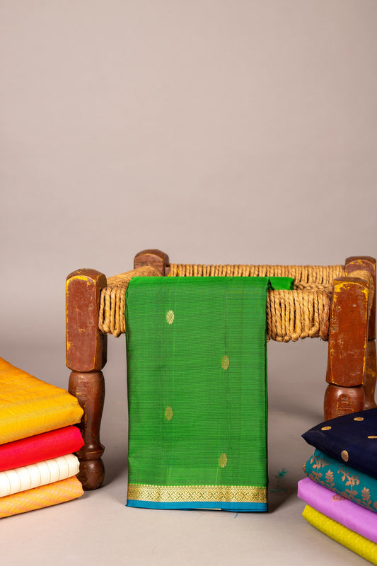 Forest green silk saree