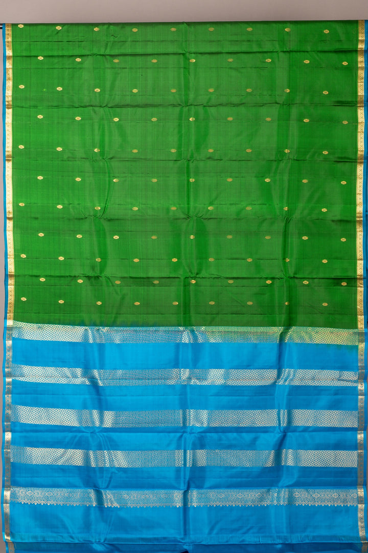 Forest green silk saree