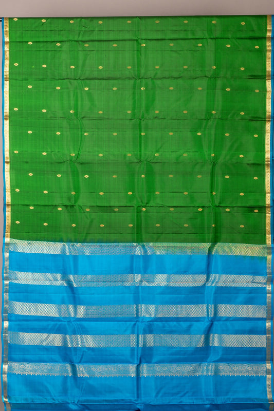 Forest green silk saree