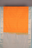 Orange and Sky Blue Semi Silk Saree
