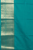 Teal and orange semi silk saree