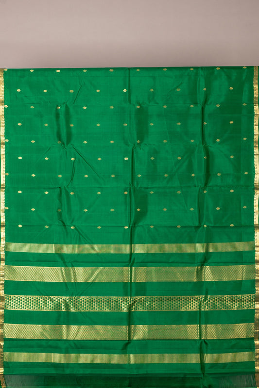 Dark green soft silk saree