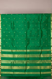 Dark green soft silk saree
