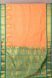 Peachish Orange Semi Silk Saree