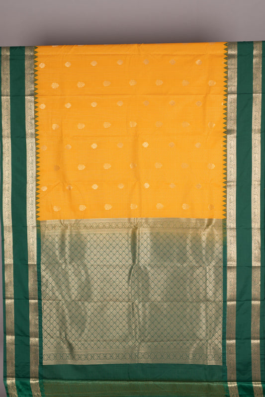 Chrome yellow soft silk saree