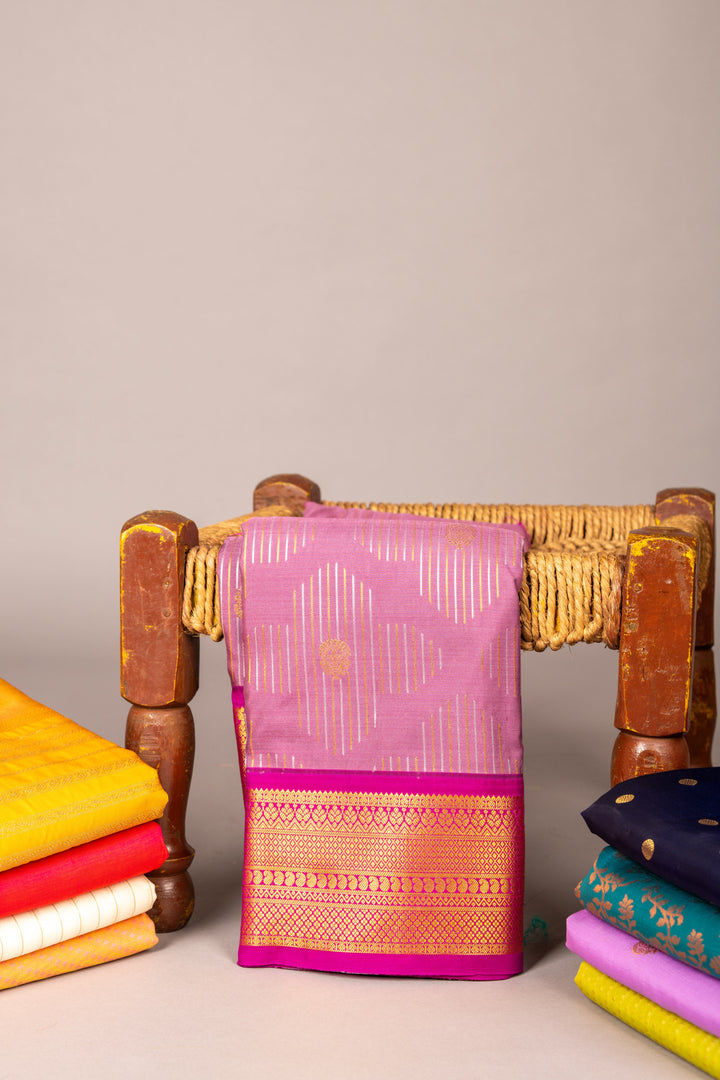 Lavender semi soft silk saree