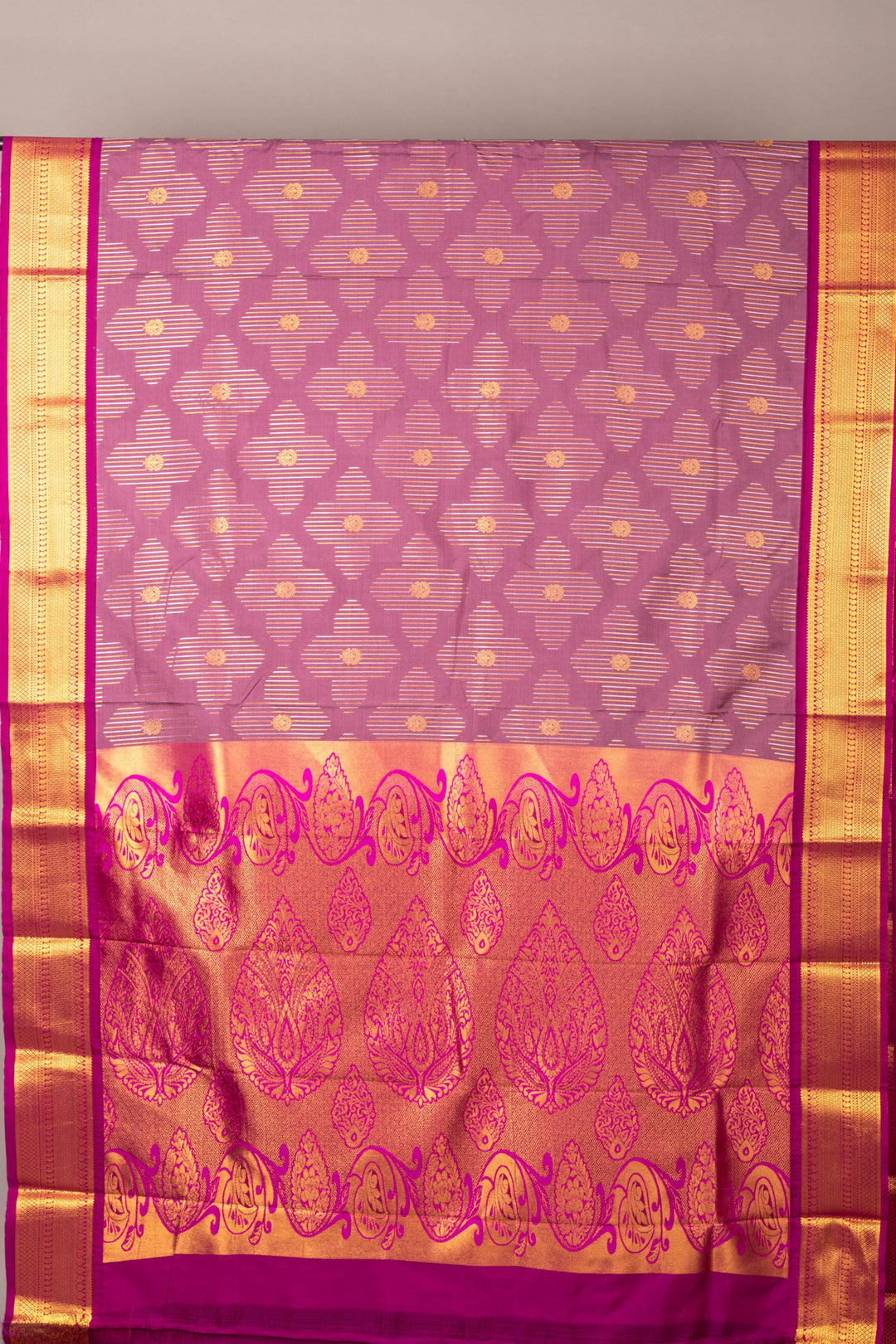 Lavender semi soft silk saree