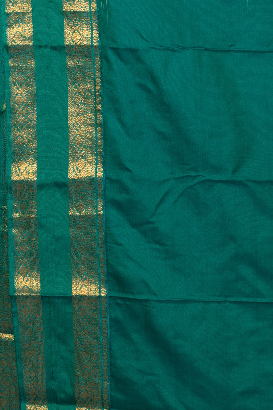 Offwhite Teal Semi Silk Saree