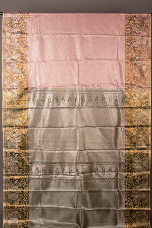 Pink tissue silk saree