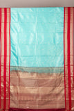 Blue Small Border Soft Silk Saree
