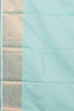 cream and blue semi silk saree