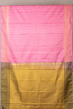 Pink and green designer semi silk saree