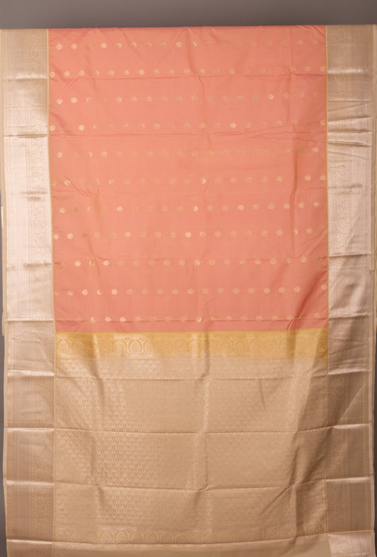 Pastl peach soft silk saree