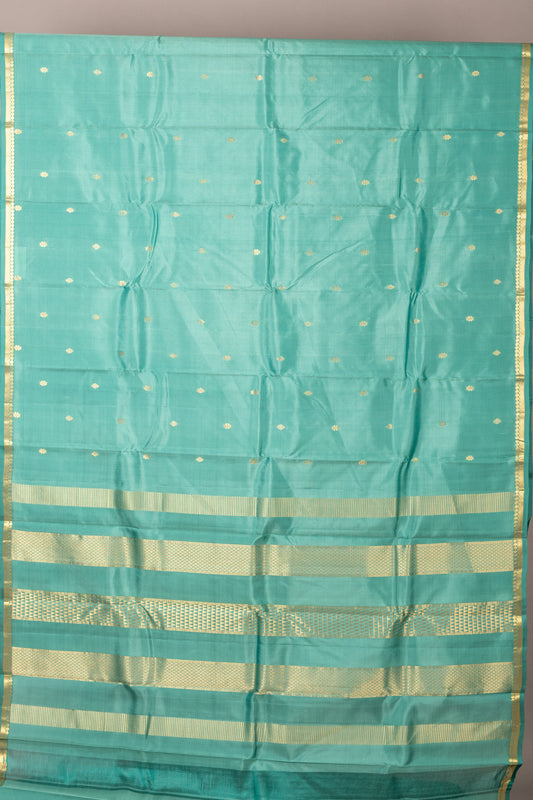Baby blue pure silk saree