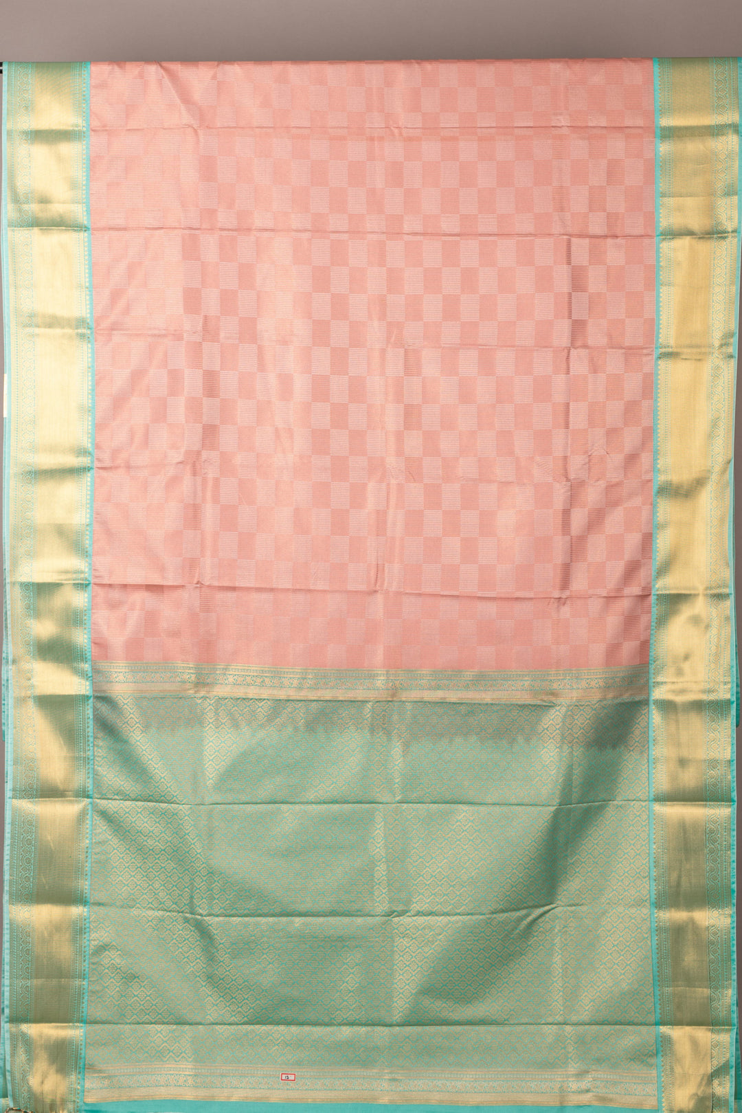 Pastel pink and blue soft silk saree