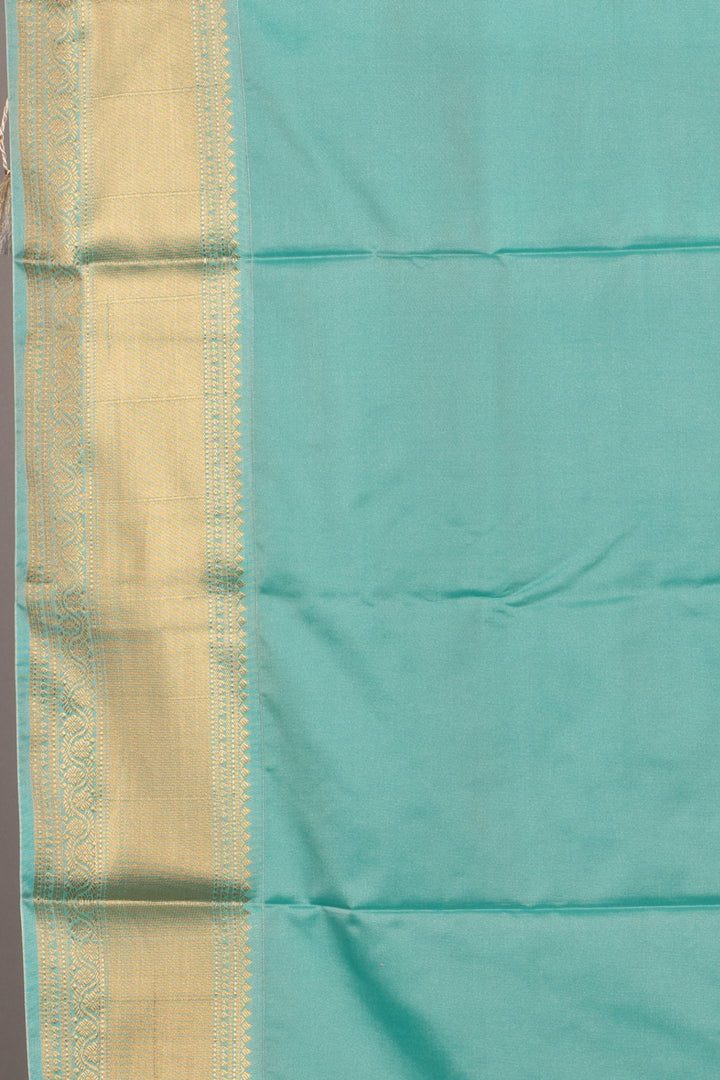 Pastel pink and blue soft silk saree