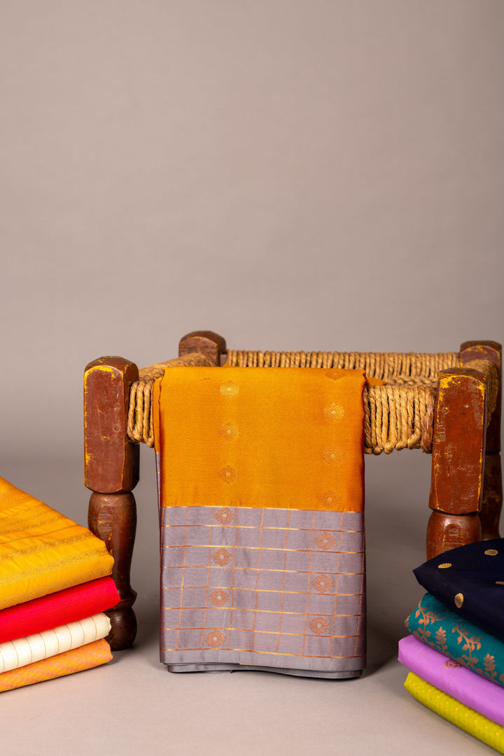 Honey brown soft silk saree