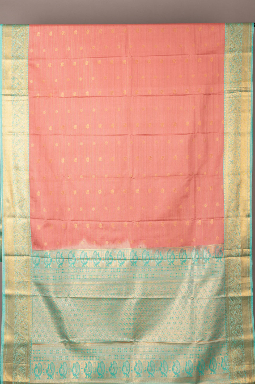 Baby blue and pink soft silk saree