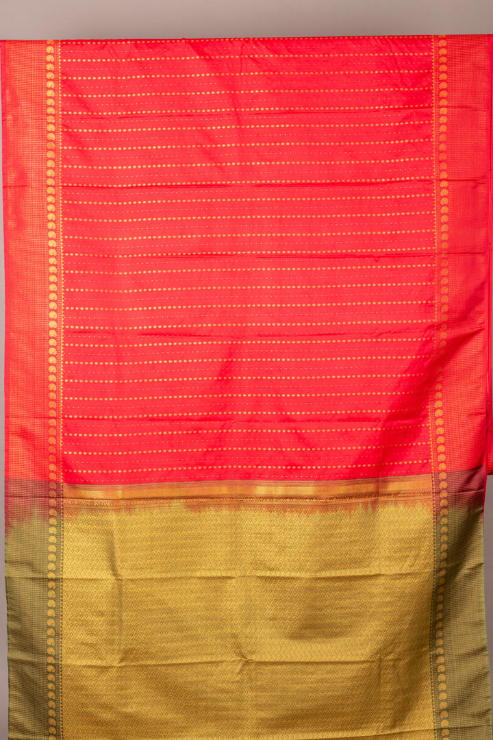 Tomato red soft silk saree