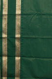 Offwhite and emerald greem semi saree