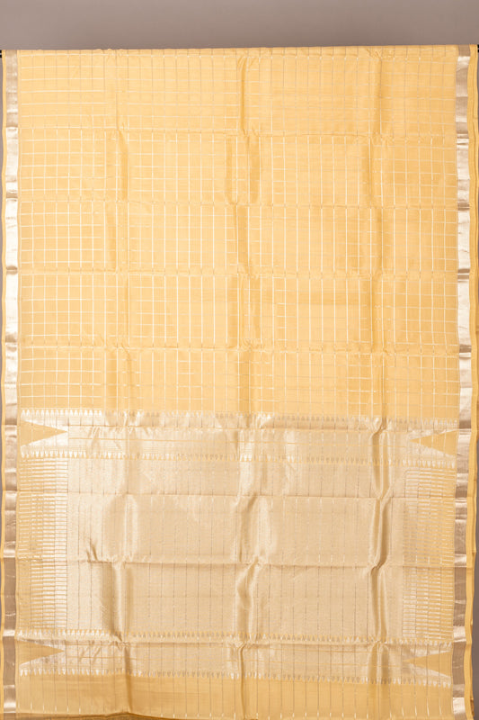 Cream pure touch silk saree