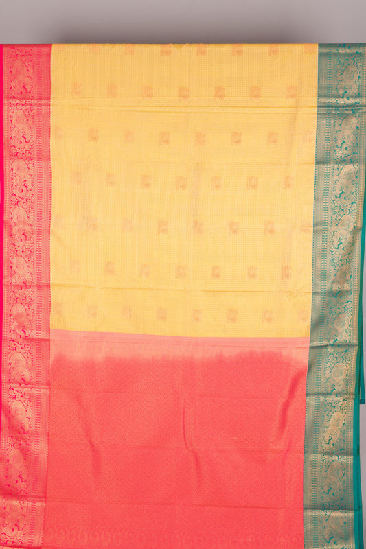 Golden beige ganga jamuna soft silk saree