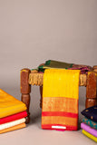 Dual tone yellow and pink pure touch silk saree