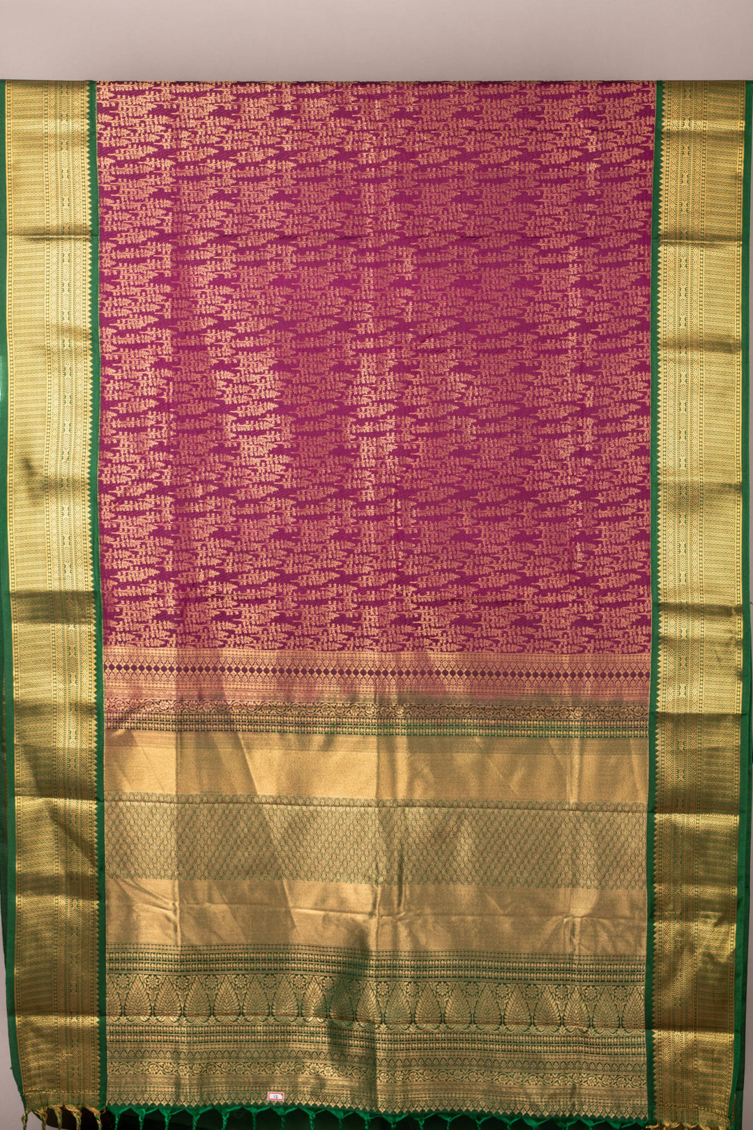 Purple and green soft silk saree