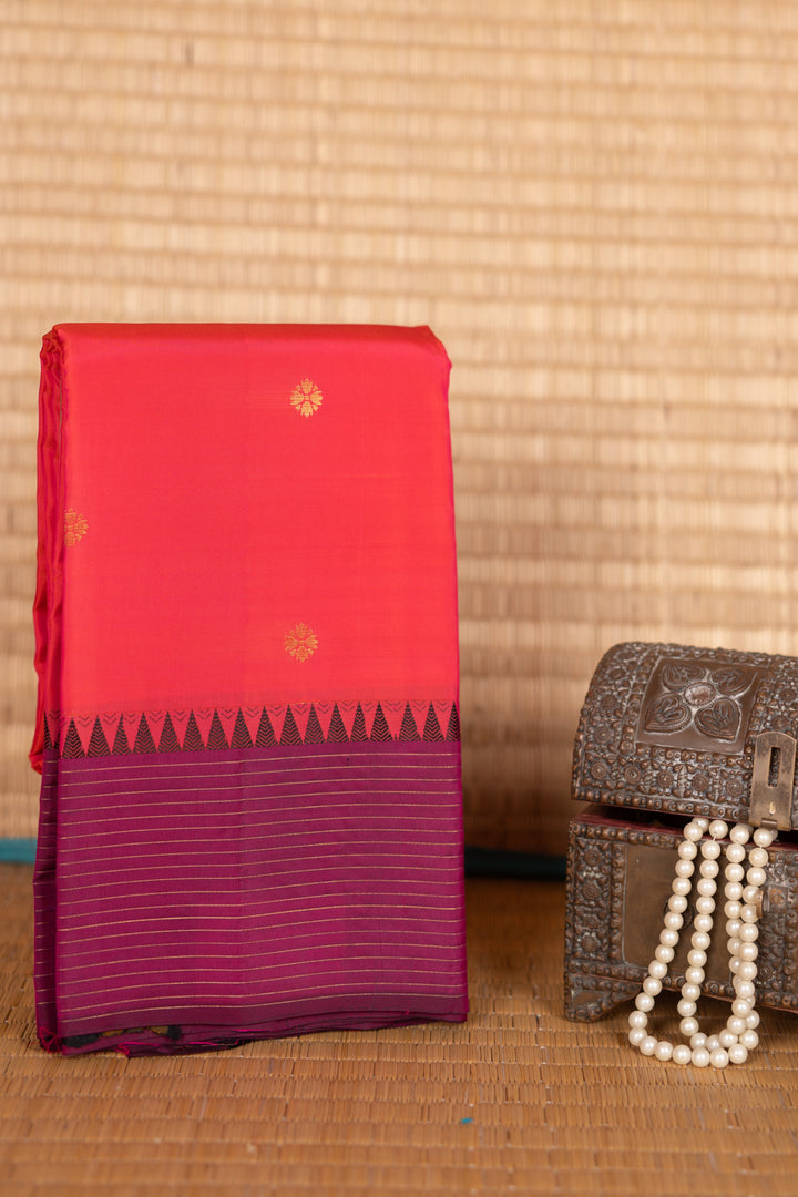 Mulberry pink pure touch silk saree