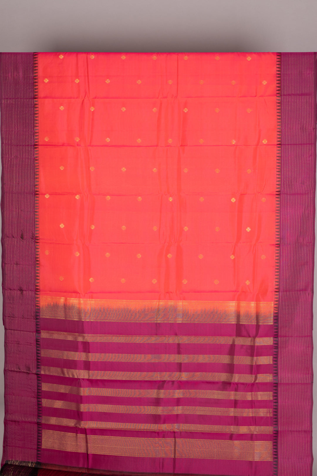Mulberry pink pure touch silk saree