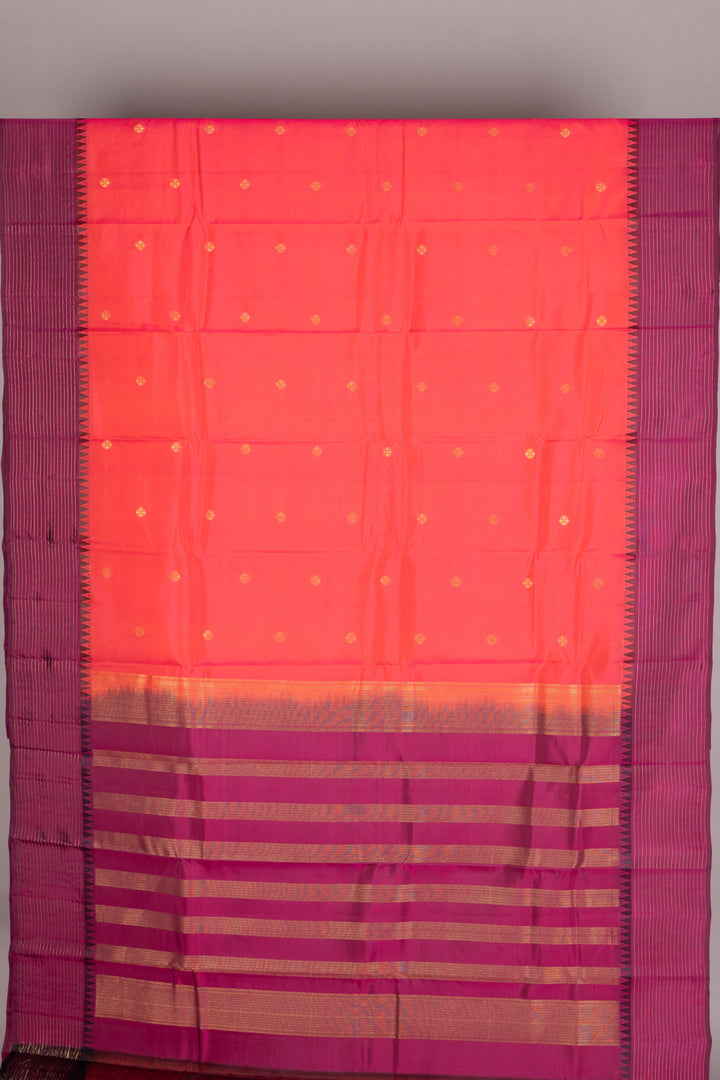 Mulberry pink pure touch silk saree