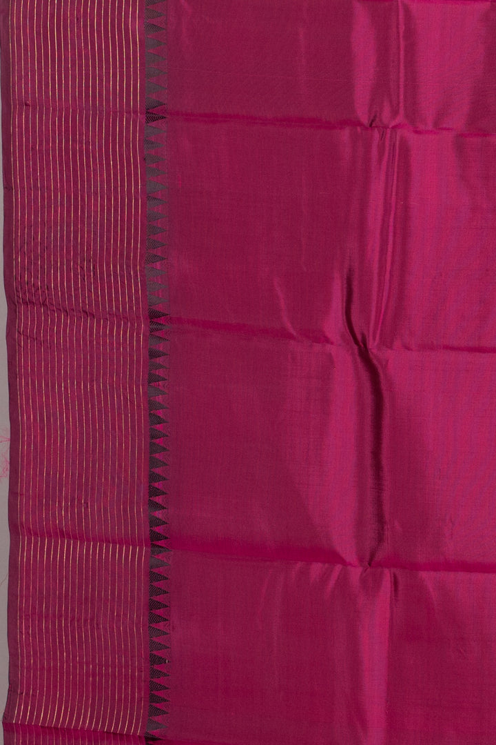 Mulberry pink pure touch silk saree