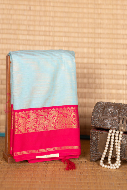 Baby blue soft silk saree