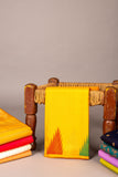 Mustard Yellow temple border silk saree