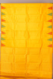 Mustard Yellow temple border silk saree