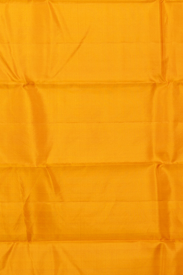 Mustard Yellow temple border silk saree