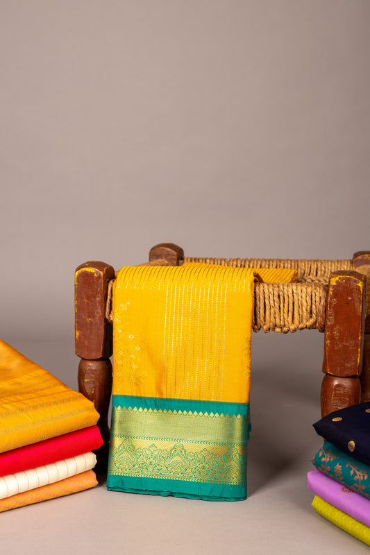 Mustard semi soft silk saree